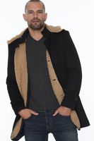 PLT8399 DEWBERRY SUEDE LOOK MEN'S COAT-BLACK