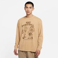 Nike Basketball Long-Sleeve T-Shirt - Pánske - Tričko Nike - Hnedé - DN3044-101 - Veľkosť: M