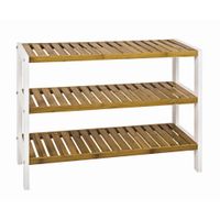 REGÁL, prírodná farba, biela, bambus, 70/54/26 cm
