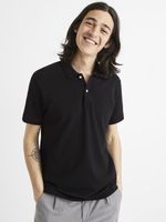 Celio Teone Polo T-Shirt Schwarz