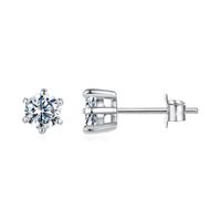 Olivie Strieborné náušnice 5mm MOISSANITE 9982