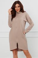 Dámský župan na zip Italian Fashion Grafi - bavlněný propínací Béžová S