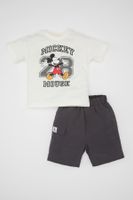 DEFACTO Baby Boy 2-Piece Set Disney Mickey & Minnie Short Sleeve T-Shirt Shorts