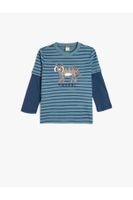 Koton T-Shirt Long Sleeve Tiger Embroidered Crew Neck Cotton