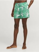 Green Men's Patterned Swimsuit Jack & Jones Fiji - Men's