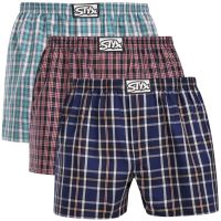 3PACK pánské trenky Styx klasická guma vícebarevné (3A30371) L