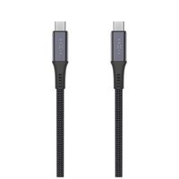 Dlouhý nabíjecí a datový opletený kabel FIXED s konektory USB-C/USB-C, PD 3.1, 2 m, USB4gen2 20Gbps, 4K60Hz, 240W, šedá