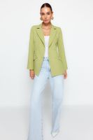 Trendyol Pistachio Green Regular Lined Double Breasted Closure Woven Blazer Jacket