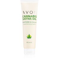 Avon Cannabis Sativa Oil Restore & Calm κρέμα για χέρια και σώμα Με λάδι κάνναβης 150 ml
