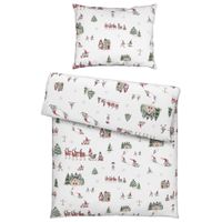 Esposa POSTEĽNÁ BIELIZEŇ, flanel, zelená, viacfarebná, červená, biela, 140/200 cm