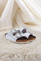 Trendyol Double Buckle Women's Slippers with White Stone Accessories