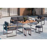 Ambia Garden JEDÁLENSKÁ TERASOVÁ SÚPRAVA 6-dielne, kov, plast, textil