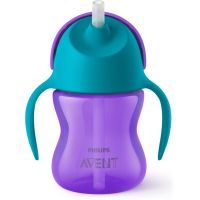 Philips Avent Cup with Straw skodelica z gibljivo slamico 9m+ Girl 200 ml