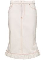Alasia Denim Midi Skirt W/bow