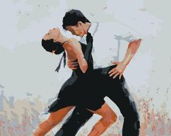 Maľovanie podľa čísel - TANEČNÍCI TANCUJÚCE TANGO Rámovanie: vypnuté plátno na rám, Rozmer: 40x50 cm