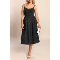 Elegantna Midi Haljina, Crna