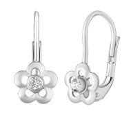 Silvego Strieborné náušnice kvetinky sa Swarovski ® zirkónmi SILVEGOB70164SW
