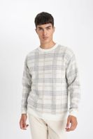 DEFACTO Relax Fit Crew Neck Patterned Knitwear Sweater