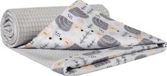 Medi Partners Blanket 75x100 cotton + cotton Waffle – Hedgehogs + gray waffle