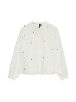 VERO MODA Bluza 'VMIris'  kraljevski zelena / bijela