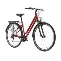 Městské kolo Kross Sentio 1.0 28" - model 2025 S (18", 158-170 cm) rubín / šedá / lesk
