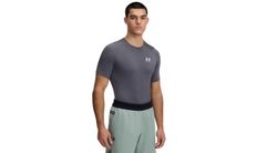Under Armour HG Armour Comp SS Grey Pánske - Spodná bielizeň Under Armour - Sivá - 1361518-025-S - Size: S