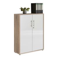 MID.YOU SKRINKA NA DOKUMENTY, dub sonoma, biela s vysokým leskom, 84,4/113,6/33 cm