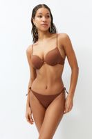 Trendyol Brown Tied Brazilian Bikini Bottom