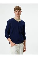 Koton V-Neck Sweater Knitwear Slim Fit Long Sleeve