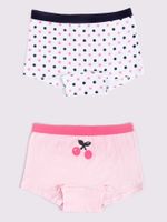 Yoclub Kids's Cotton Girls' Boxer Briefs Underwear 2-Pack BMA-0002G-AA30