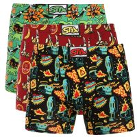 3PACK pánské boxerky Styx long art klasická guma vícebarevné (3FN13987) L