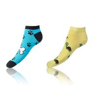 Bellinda 
CRAZY IN-SHOE SOCKS 2x - Cheerful Short Socks 2 Pairs - Yellow - Light Blue - Black