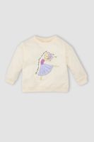 DEFACTO Baby Girl Crew Neck Ballerina Printed Sweatshirt