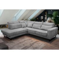 Livetastic ROHOVÁ SEDAČKA, textil, kompozitné drevo, svetlosivá
