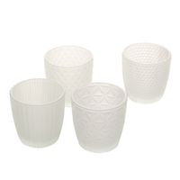 Svietniky Altare 4 ks. milk glass