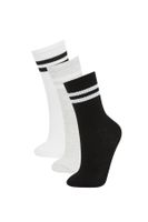 DEFACTO Women's 3-Pack Cotton Long Socks