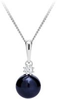 Preciosa Dechberoucí stříbrný náhrdelník Tonga s pravou říční perlou a kubickou zirkonií Preciosa 5311 20 (řetízek, přívěsek)