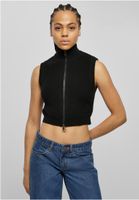 Women's short knitted vest black