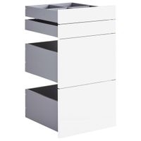 Hom`in SADA ZÁSUVEK, vysoce lesklá bílá, 45,3/83/46,8 cm