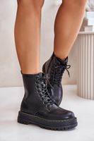 Insulated ankle boots Workery made of eco leather with a zipper black Naléli