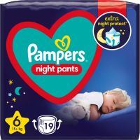 Pampers Night Pants Size 6 hlačne plenice za enkratno uporabo za noč 15+ kg 19 kos