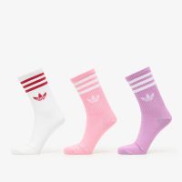 Κάλτσες adidas 3-Stripes Crew Socks 3 Pairs Preloved Purple/ Bliss Pink/ White S