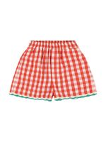 Check Print Cotton Crochet Shorts