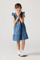 Levi's Dievčenské bavlnené šaty Levi's FLUTTER SLEEVE BUTTON UP D