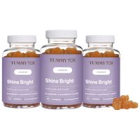 Shine Bright Beauty Gummies 3er Pack - Vitamine für Haare, Haut und Nägel. 180 Gummibärchen mit Blaubeer- und Himbeergeschmack | TummyTox