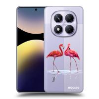 Silikónový prehľadný obal pre Xiaomi Redmi Note 14 Pro 4G - Flamingos pár