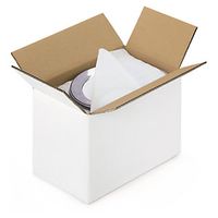 15 x Kartonová krabice 385x285x250mm, bílá, klopová, pětivrstvá vlnitá lepenka (5VVL) | RAJA