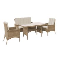 Ambia Garden SÚPRAVA ZÁHRADNÉHO NÁBYTKU 4-dielne, kov, plast, sklo, textil