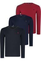 TRIPLE SET T8587 DEWBERRY V-NECK MEN'S SWEATSHIRT-BLACK-NAVY-BURGUNDY