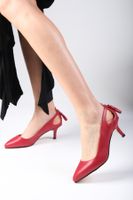 Mio Gusto Drop Red Color Women's Short Heeled Shoes